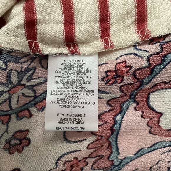 NWT Democracy Paisley Linen Blend Tunic, Size L - Picture 6 of 7